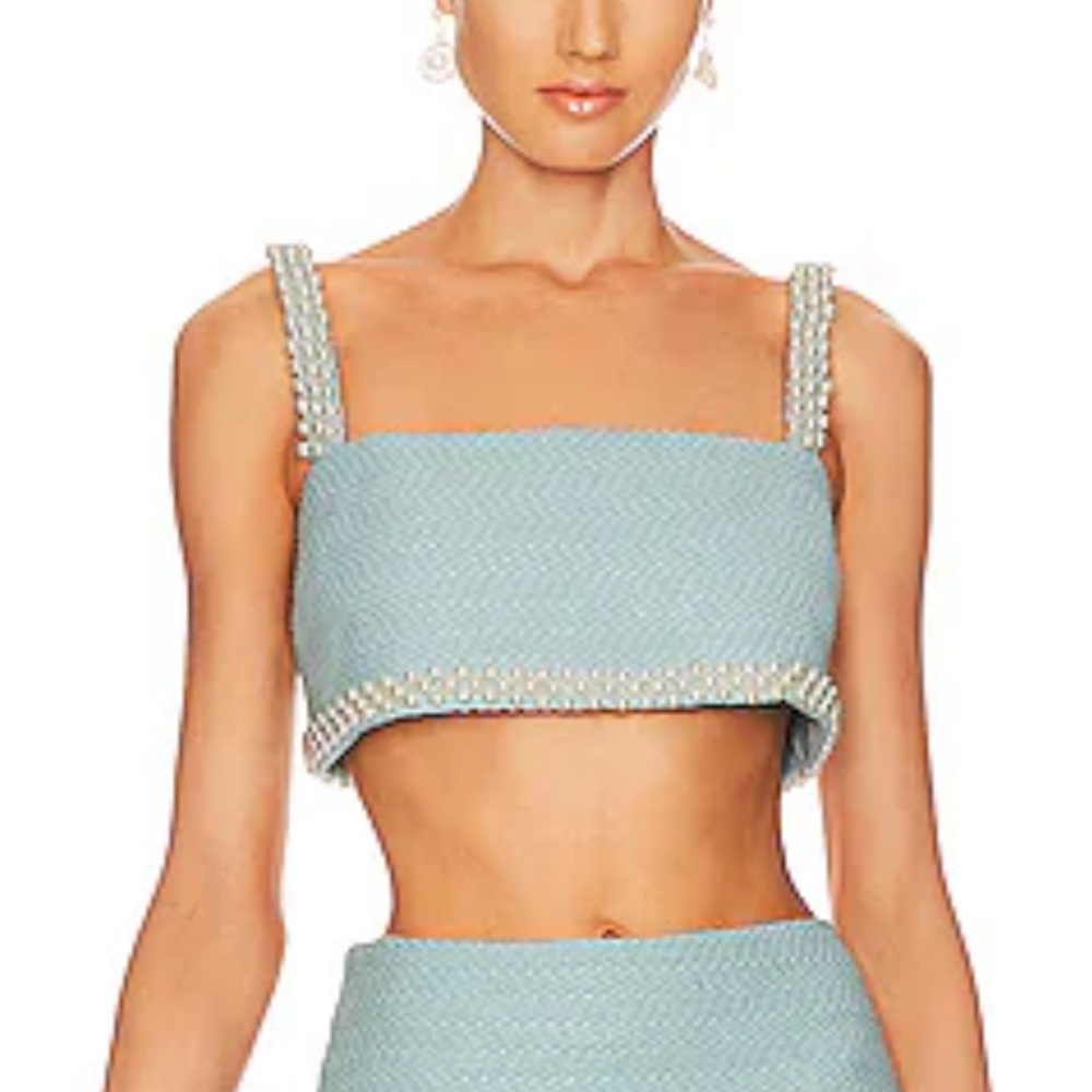 Alexis Ronja top light blue pearls